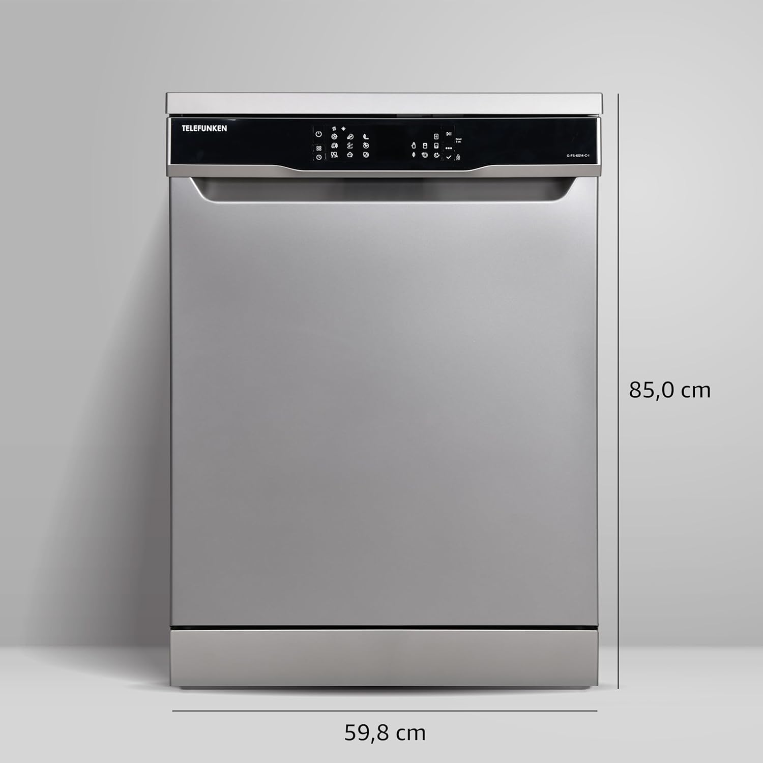 Telefunken Geschirrspüler freistehend | Spülmaschine 60 cm | 12 Maßgedecke | 9 Programme | AquaStop - Schutz vor Wasserschäden | Auto-Door | leise 44 dB | SpeedWash | inkl. Besteckkorb | G-FS-6014-C-I