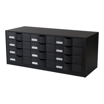 Bloc de classement 12 tiroirs - compatible avec les armoires EASY OFFICE - noir
