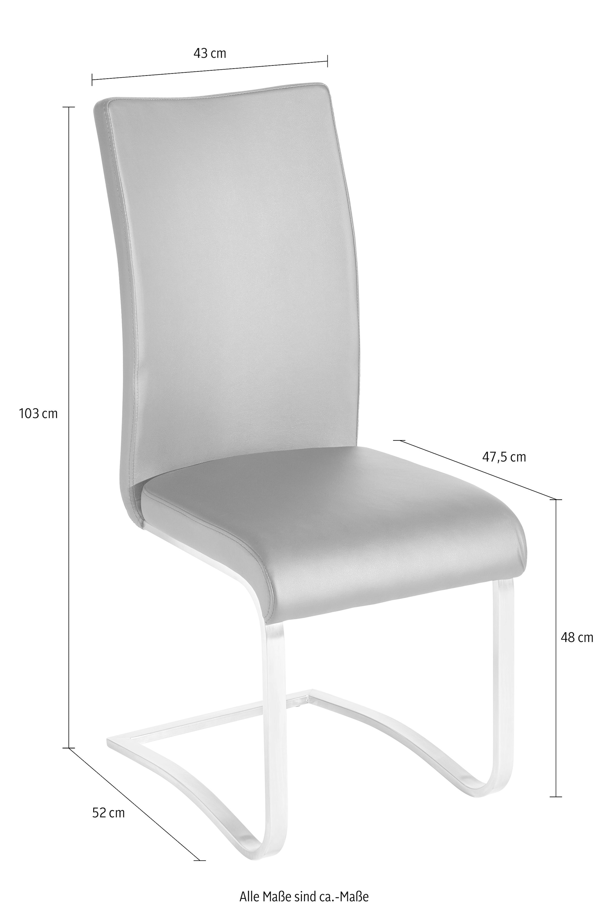 MCA furniture Freischwinger »Arco« (Set) 2 Stk.Stuhl mit Echtlederbezug, belastbar bis 130 Kg