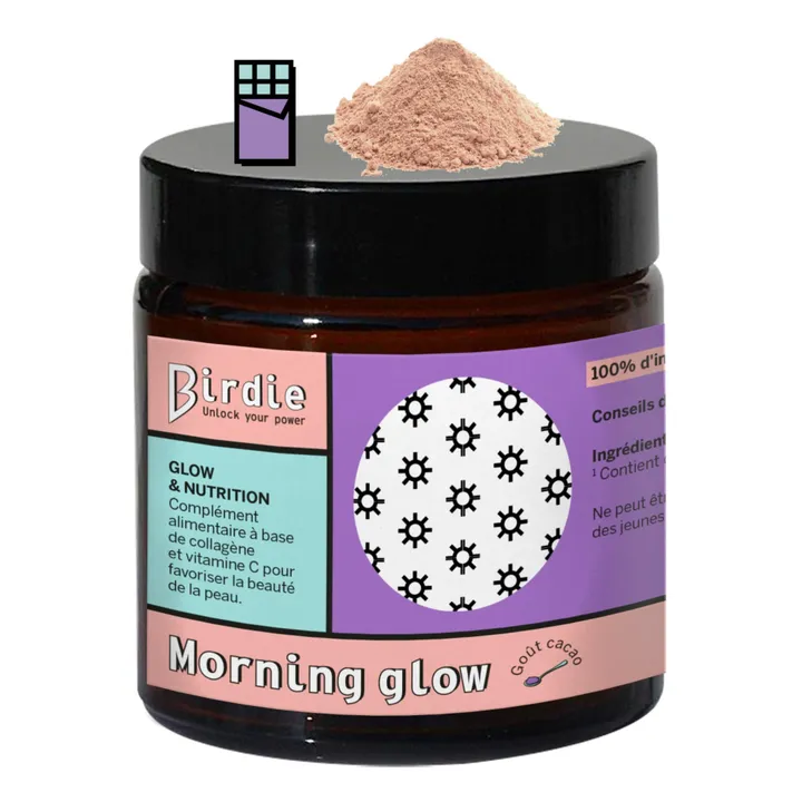 Birdie Morning glow Poudre Cacao Glow et nutrition Complément alimentaire -75 g