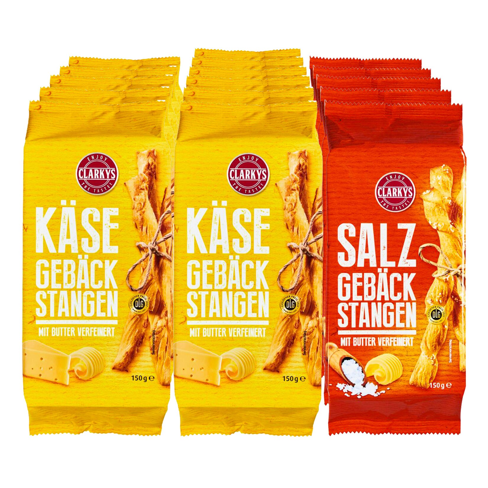 Clarkys Gebäckstangen 150 g, verschiedene Sorten, 16er Pack