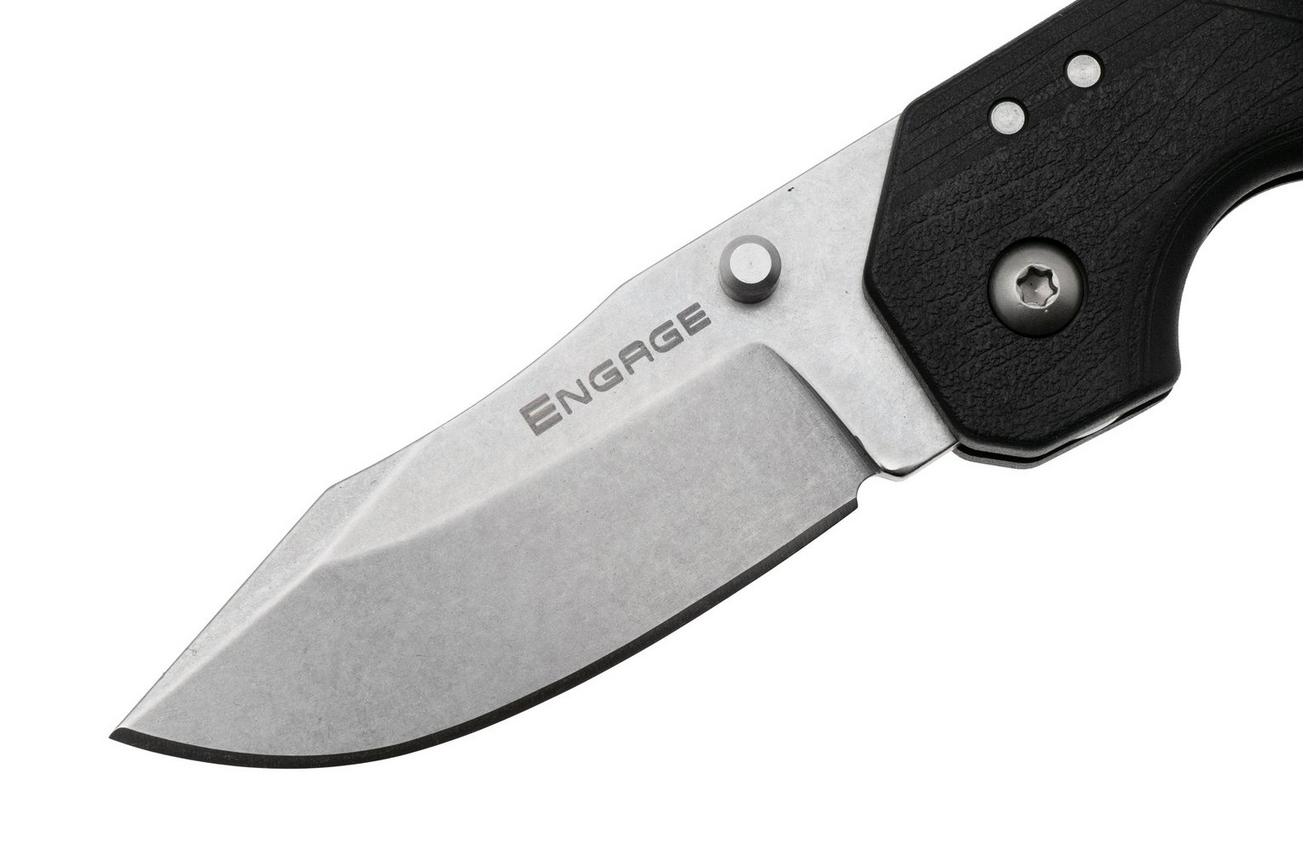 Cold Steel Engage Small Clip Point FL-25DPLC Stonewashed 4116SS, Black GFN, zakmes