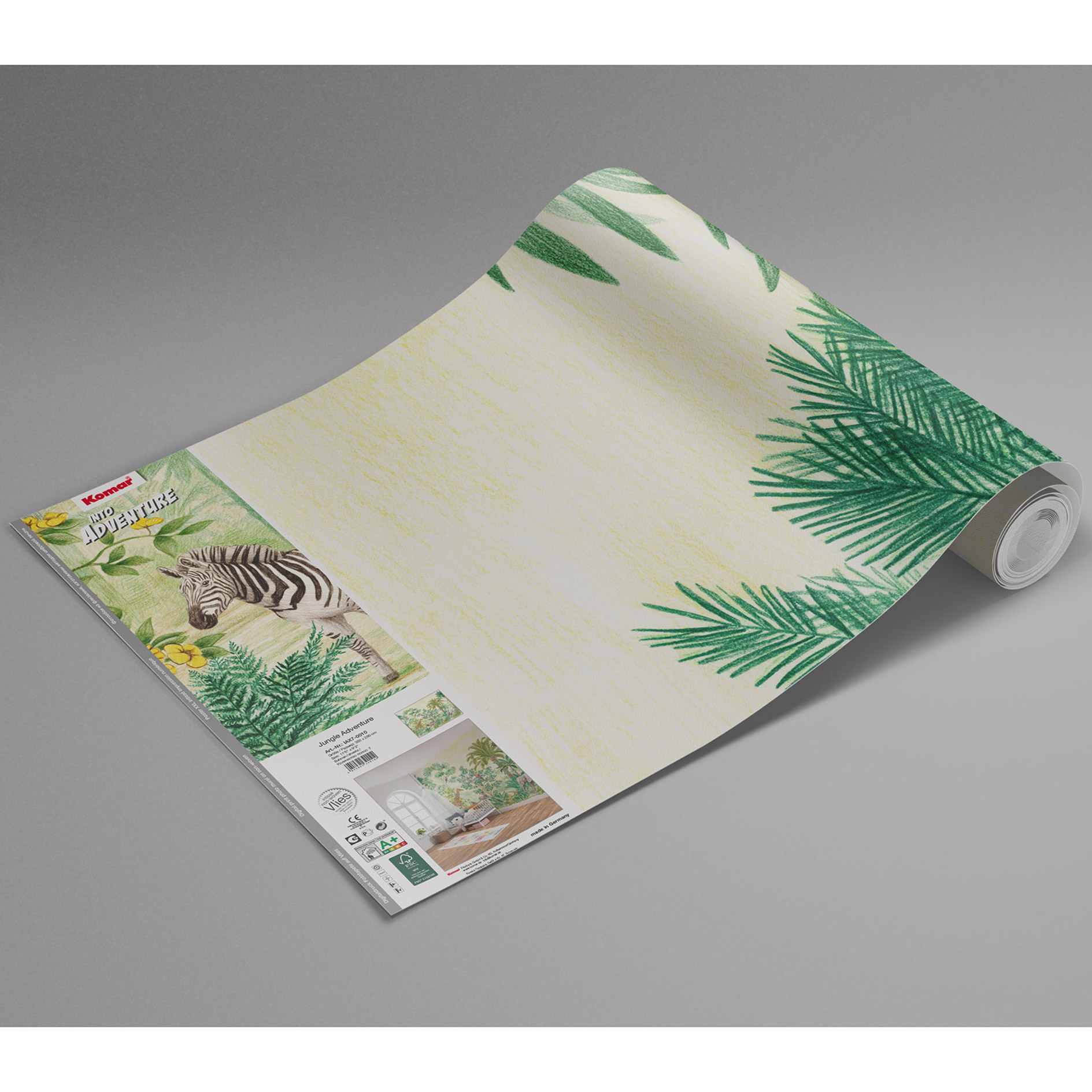 Vlies-Fototapete JUNGLE ADVENTURE - bunt - 350x280 cm