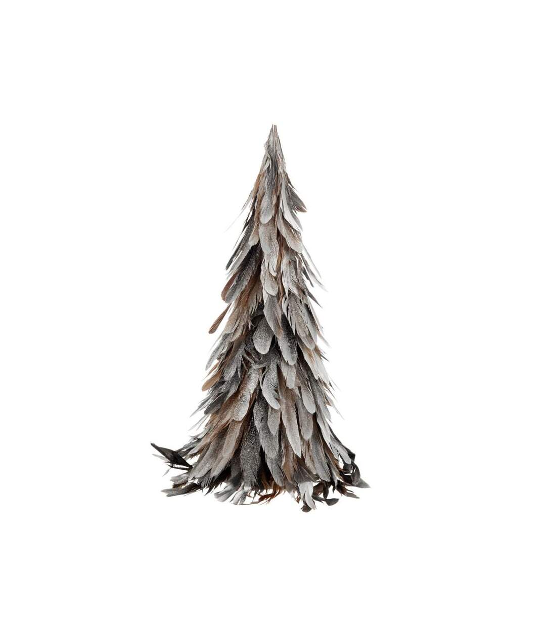 Paris Prix - Statuette Cône plumes Déco 40cm Argent