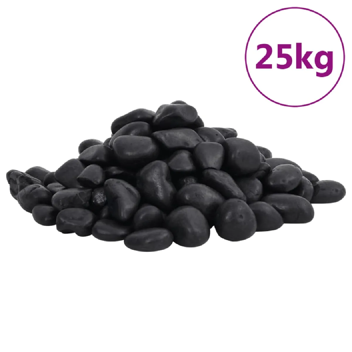 vidaXL Galets Polis 25 kg - Noir