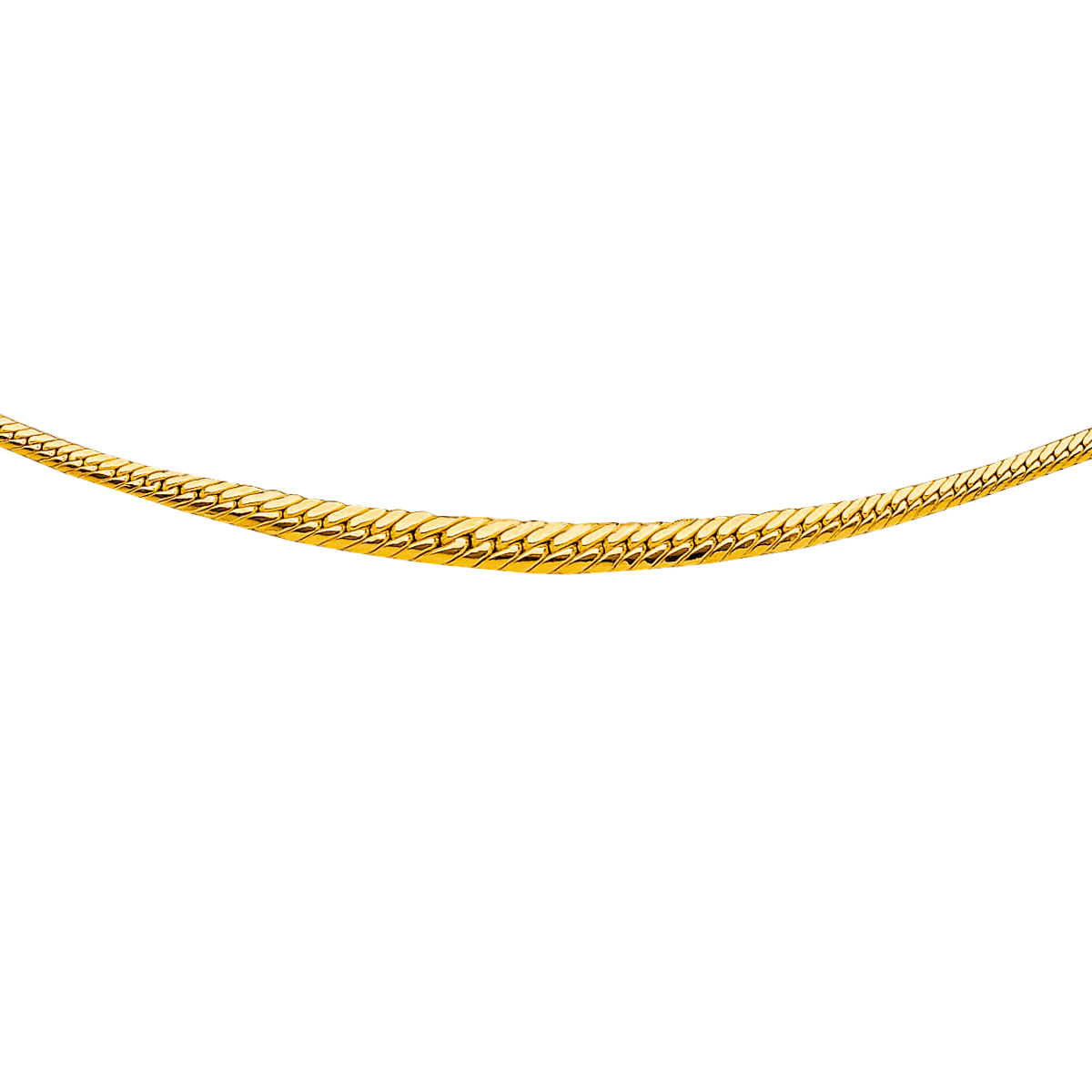Collier en chute or 750 jaune poli maille anglaise 42 cm