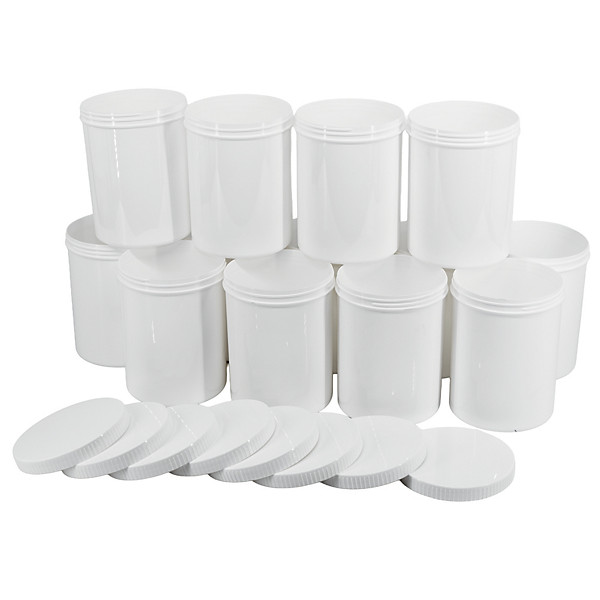 Pot rond blanc 1250 ml, lot de 40