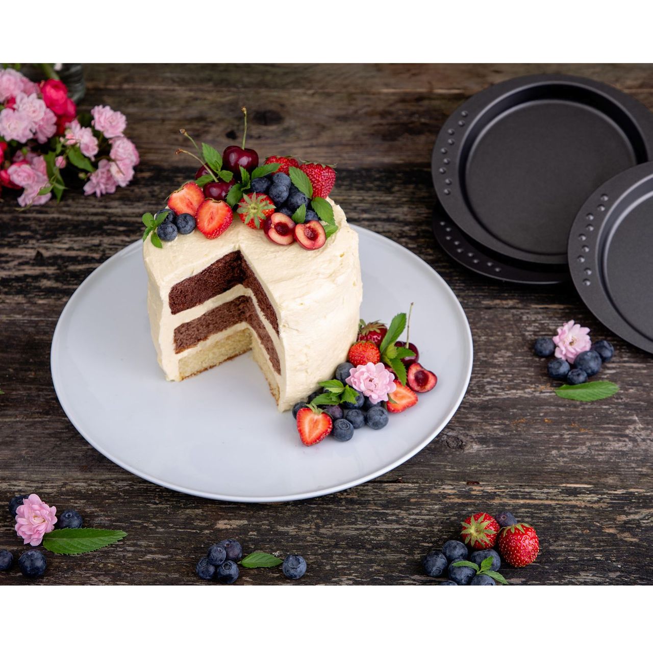 CHG MARIE Schichtkuchenform, antihaftbeschichtet, 3-teilig