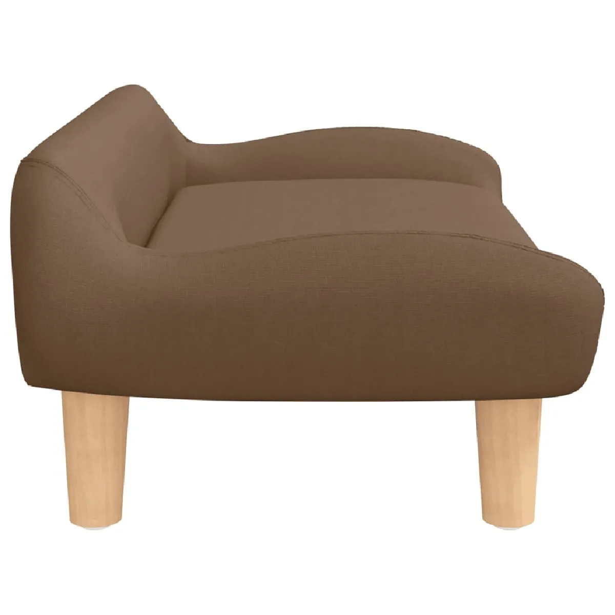 vidaXL Canapé enfant tissu - Marron - 70x40x24 cm - Tissu polyester - Bois de pin massif