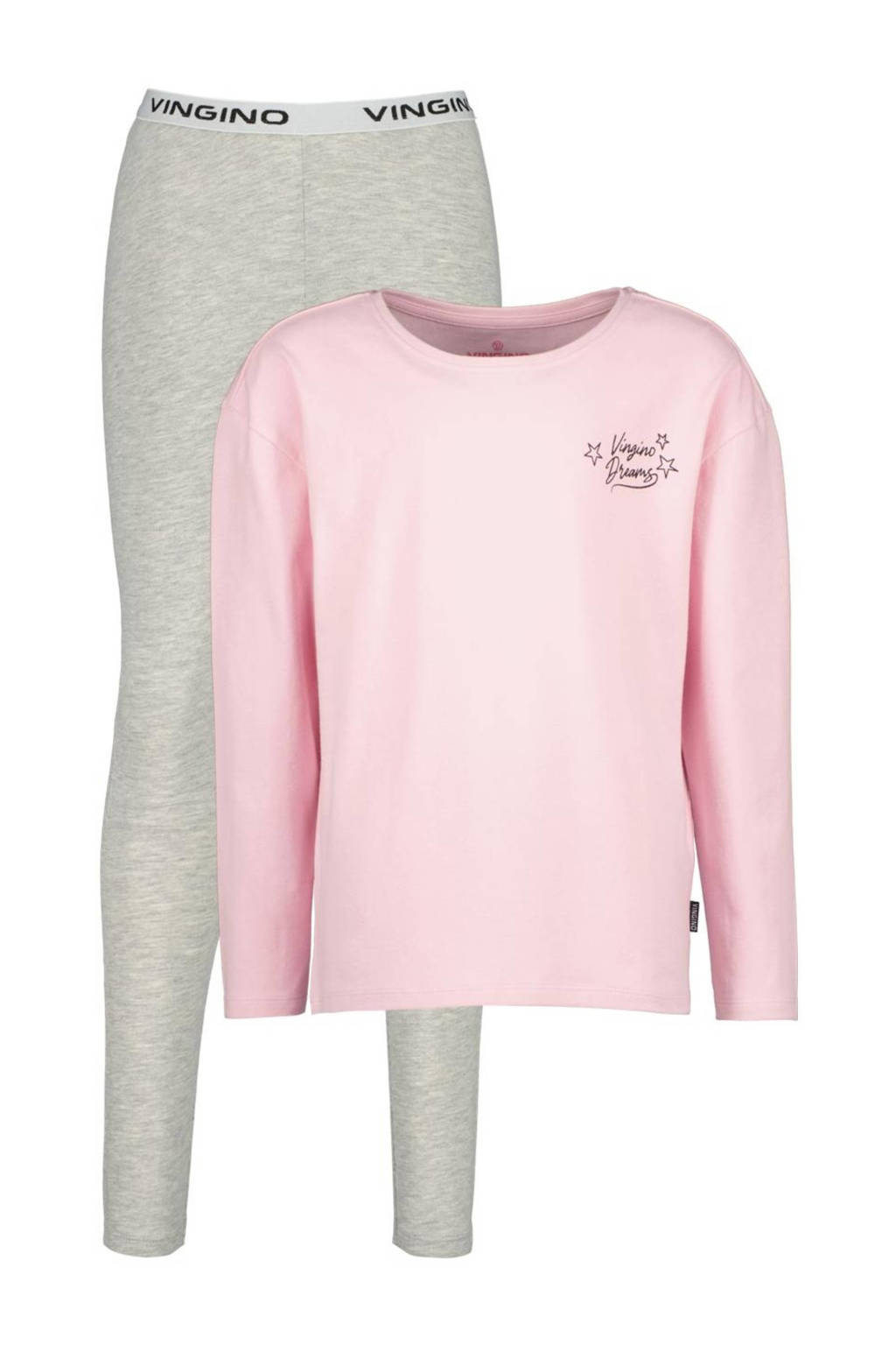 Vingino pyjama WANNAH gris melange/lichtroze