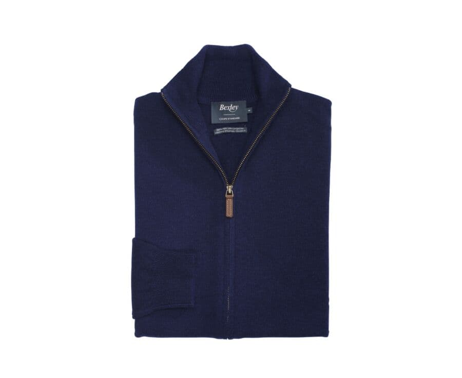 Gilet zippé homme laine Navy - KANTY