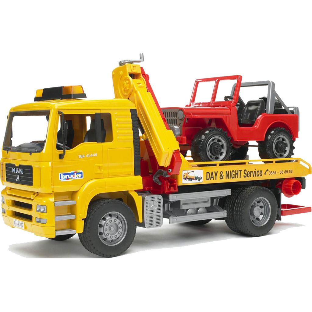 bruderbruder   MAN TGA Abschlepp LKW mit Geländewagen