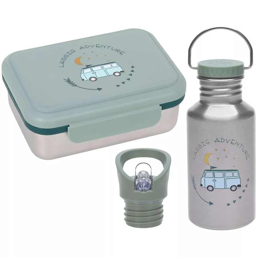 Lässig Edelstahl Lunchset oliv