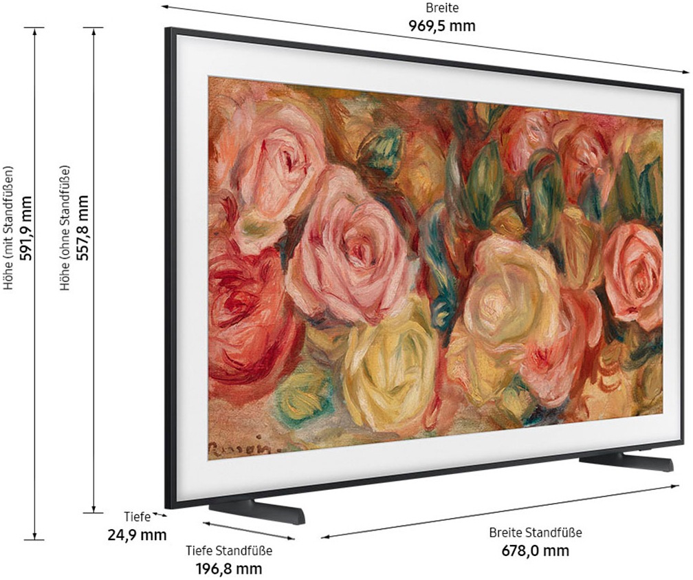 Samsung QLED-Fernseher »GQ43LS03DAU« 108 cm/43 ″ Smart-TV The Frame, Mattes Display, Art Mode, Austauschbare Rahmen, Dolby Atmos