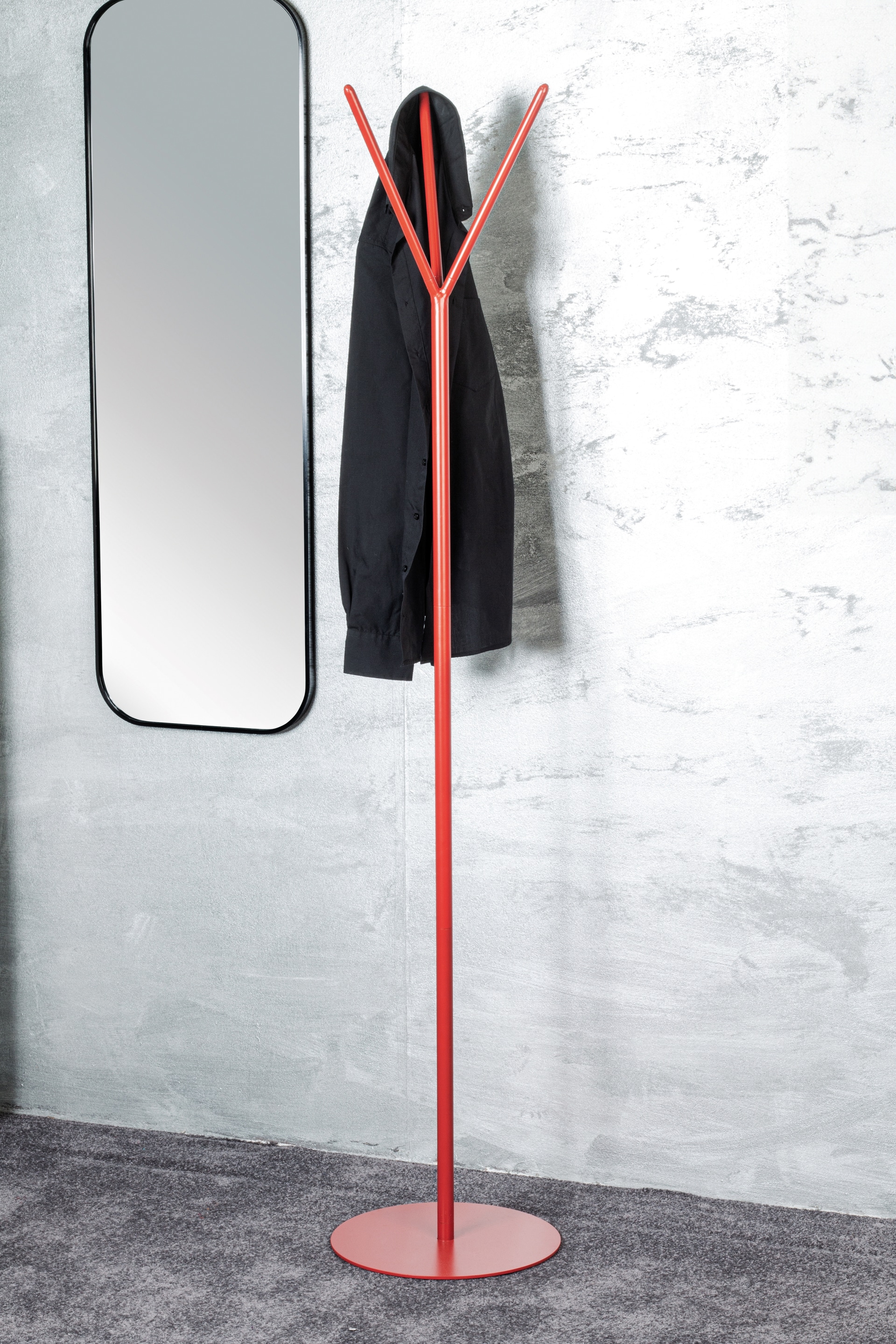 Garderobenständer 35 x 173 cm rot