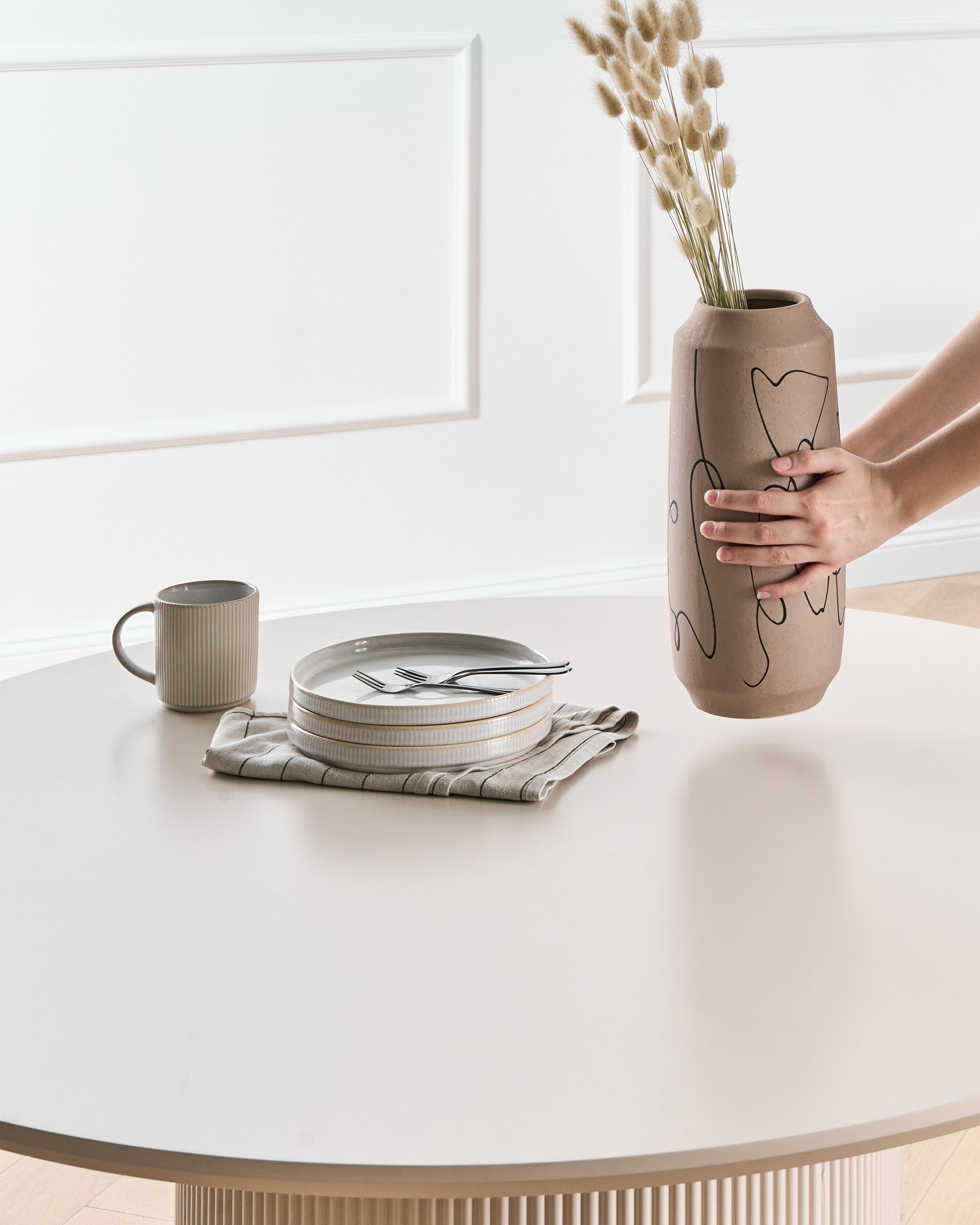 Set van 4 mokken MUGWORT Steengoed Lichtbeige