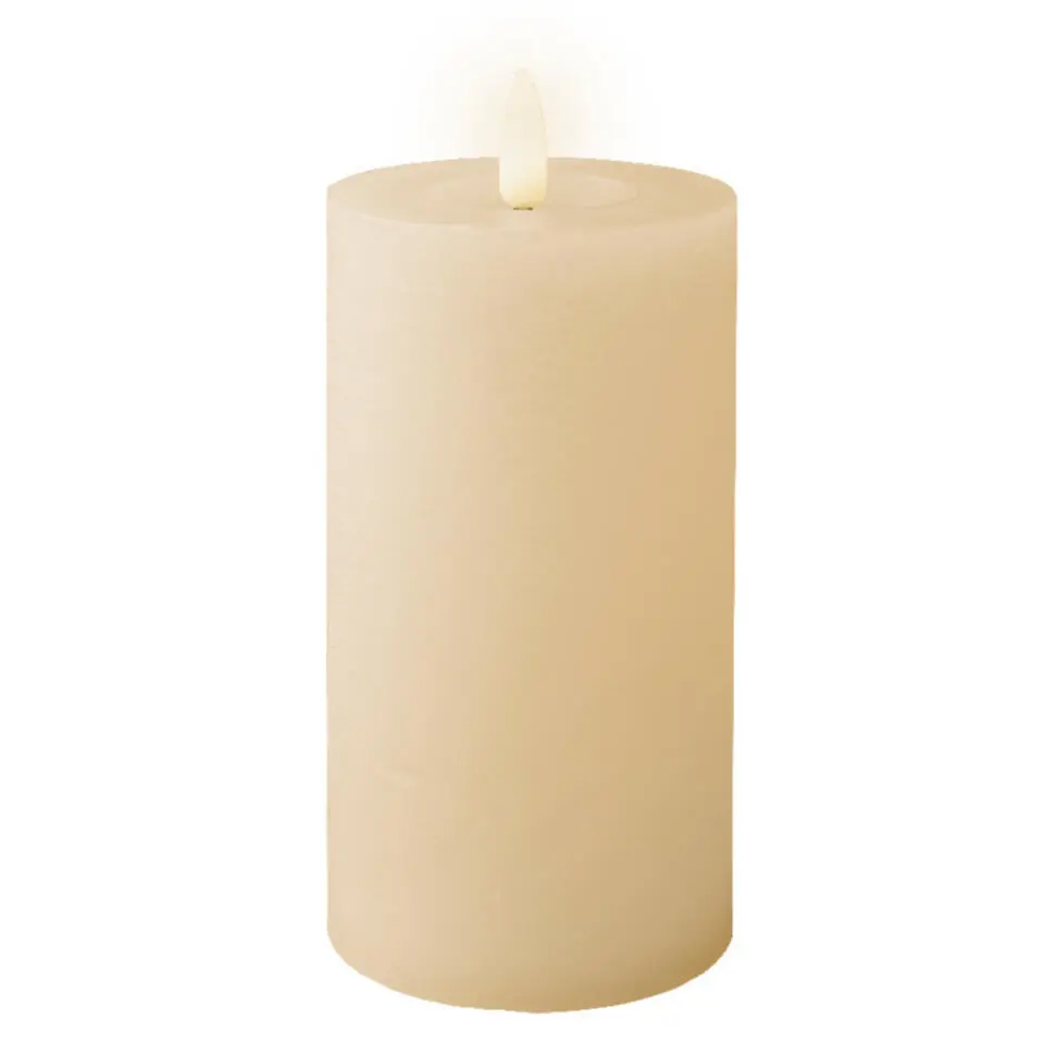 Lumineo LED kaars - creme wit - D7 x H15 cm - met timer