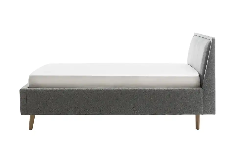 Polsterbett Grau 140 cm ohne Bettkasten Eiche