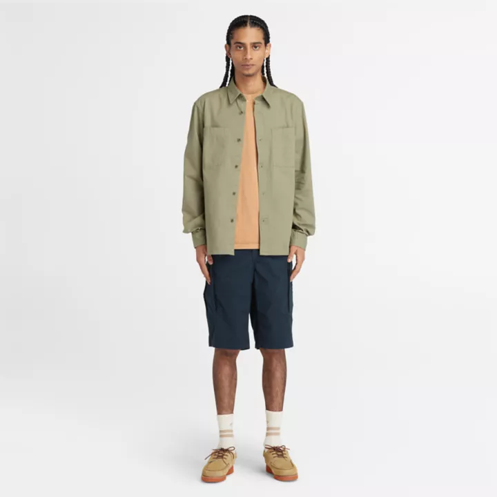 Chemise en popeline pour homme en vert