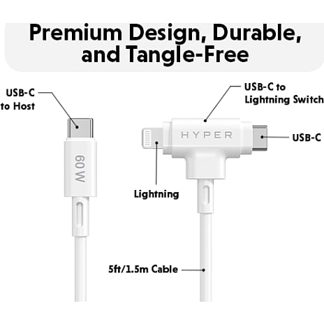 Targus USB-C hybridkabel 1,5 meter - hvid
