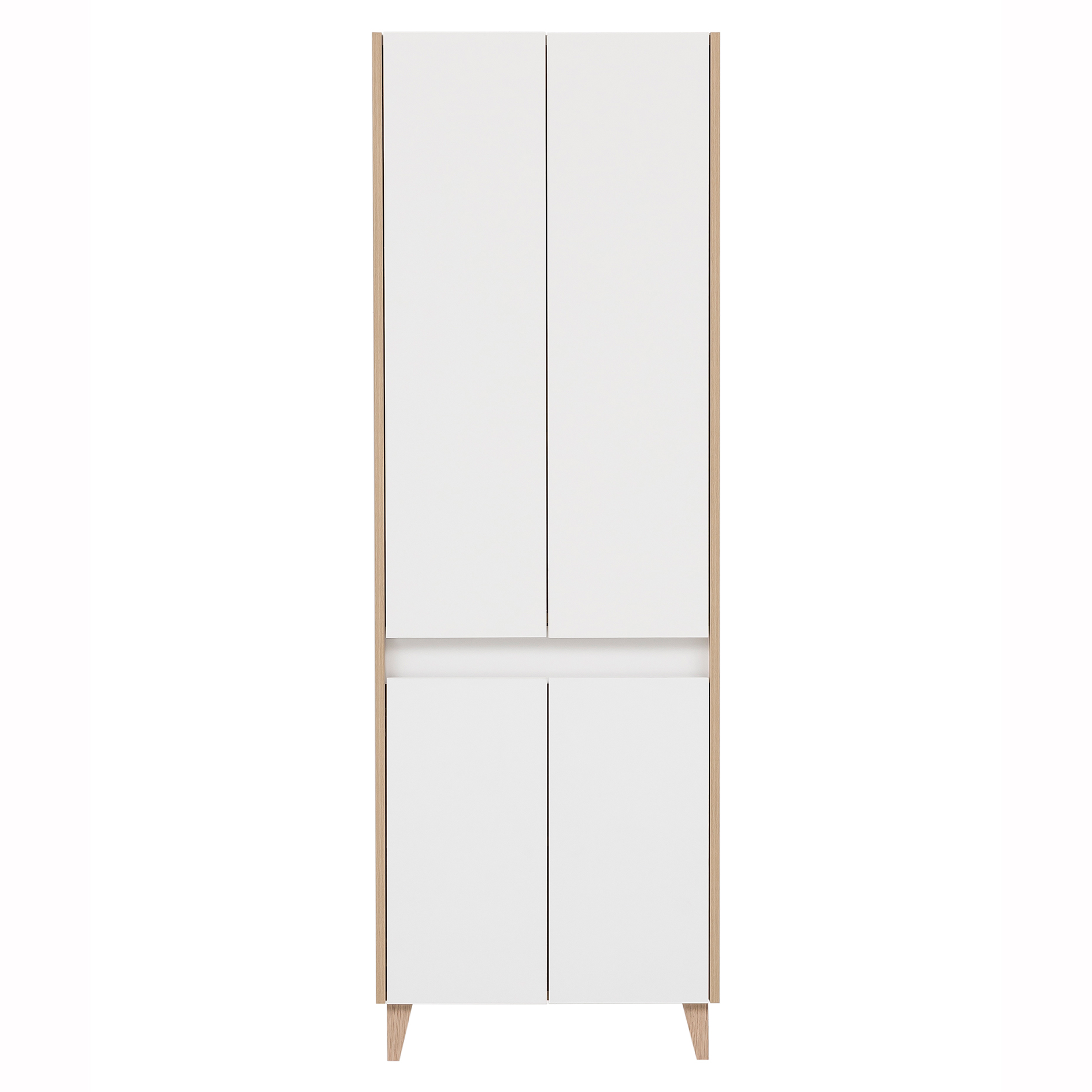 Hochschrank - perlweiß - Eiche hell - 56,9 cm