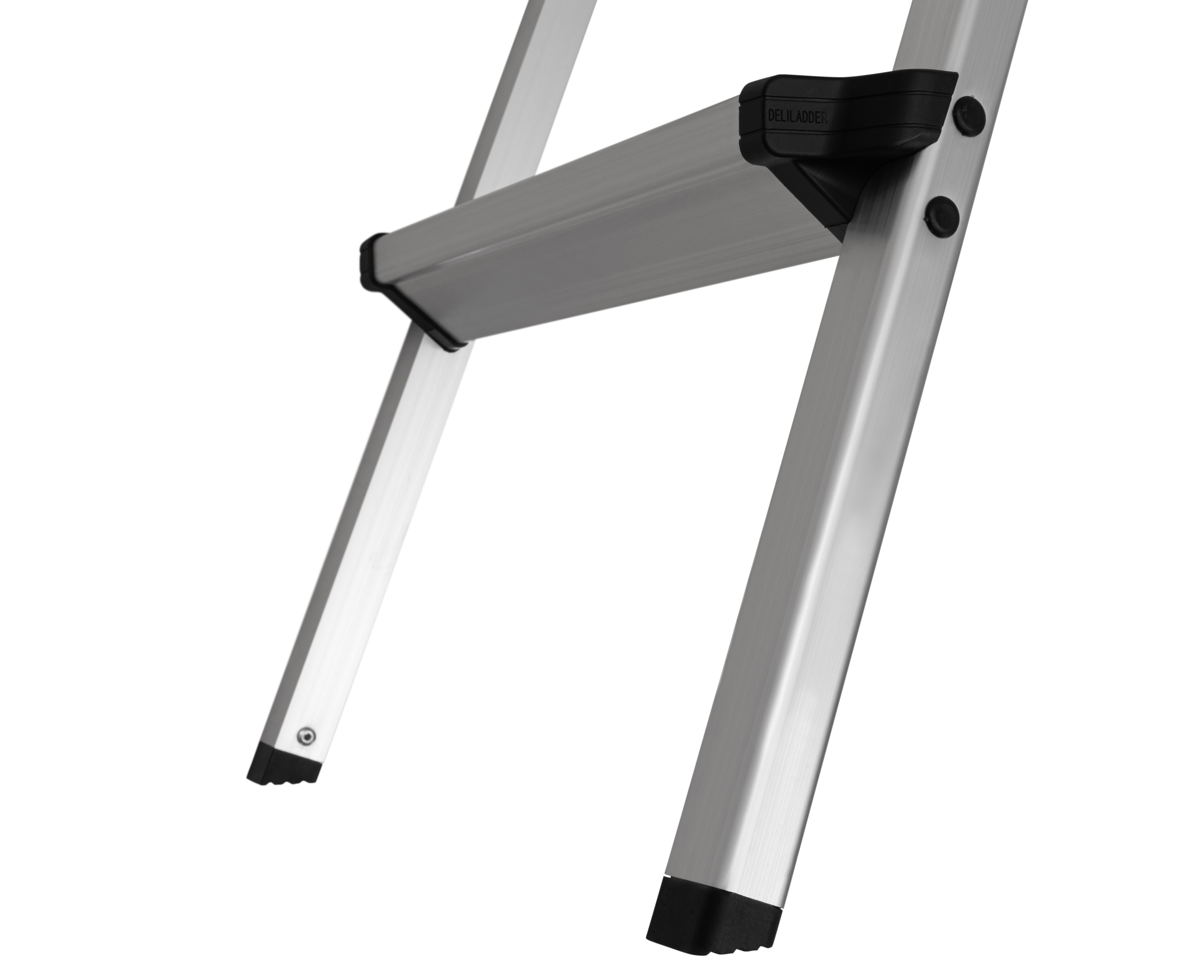 Craftfull Trittleiter CF-131A, 2-5 Stufen, Doppel-Klapptritt aus Aluminium, Anti-Rutsch, klappbar (2 x 2 Stufen)