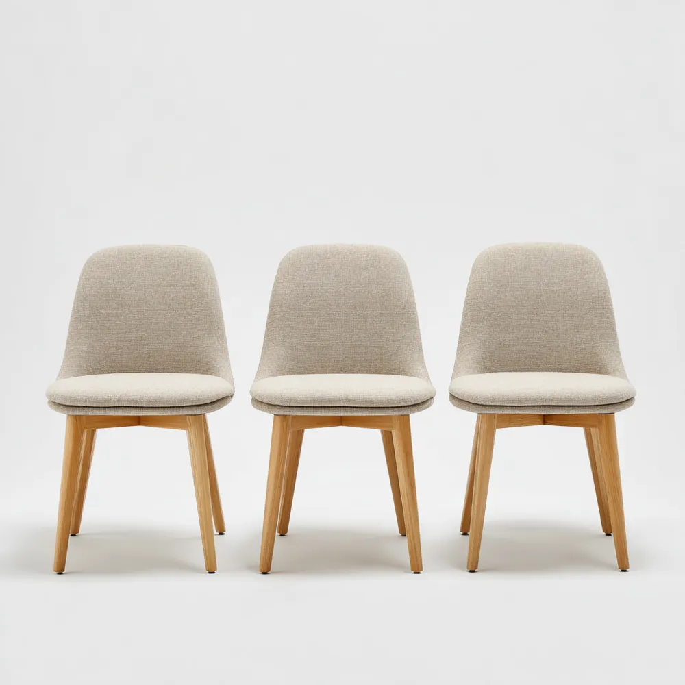 Esszimmerstuhl Stoffpolsterung 45x55x90 cm – Beige – Skandinavisch