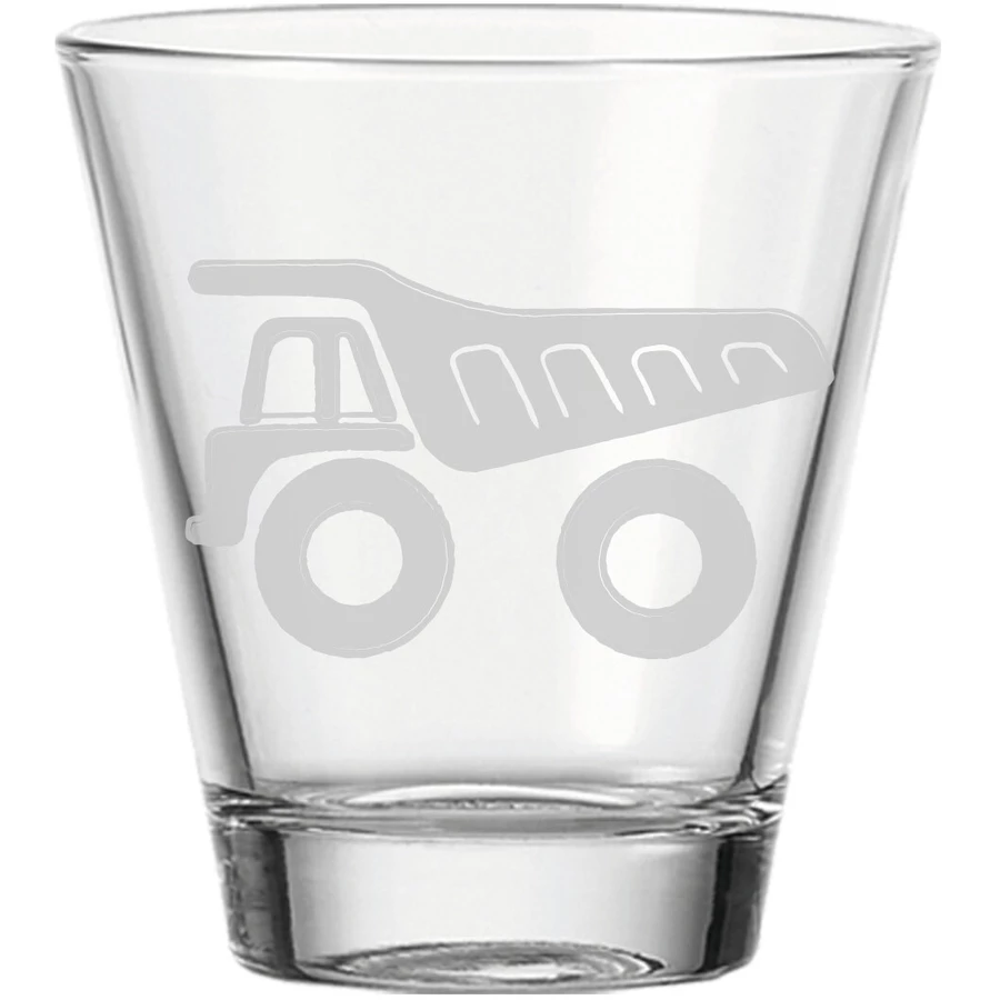 Luxentu Kinderbecher Baustellenfahrzeuge 215 ml 3er Set transparent