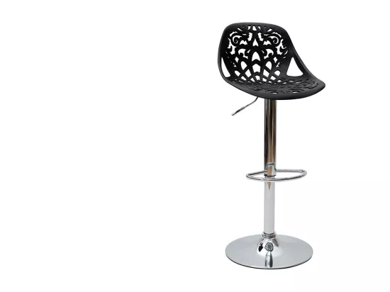 Tabourets de bar design avec motif baroque noir (lot de 2) BAROCCA