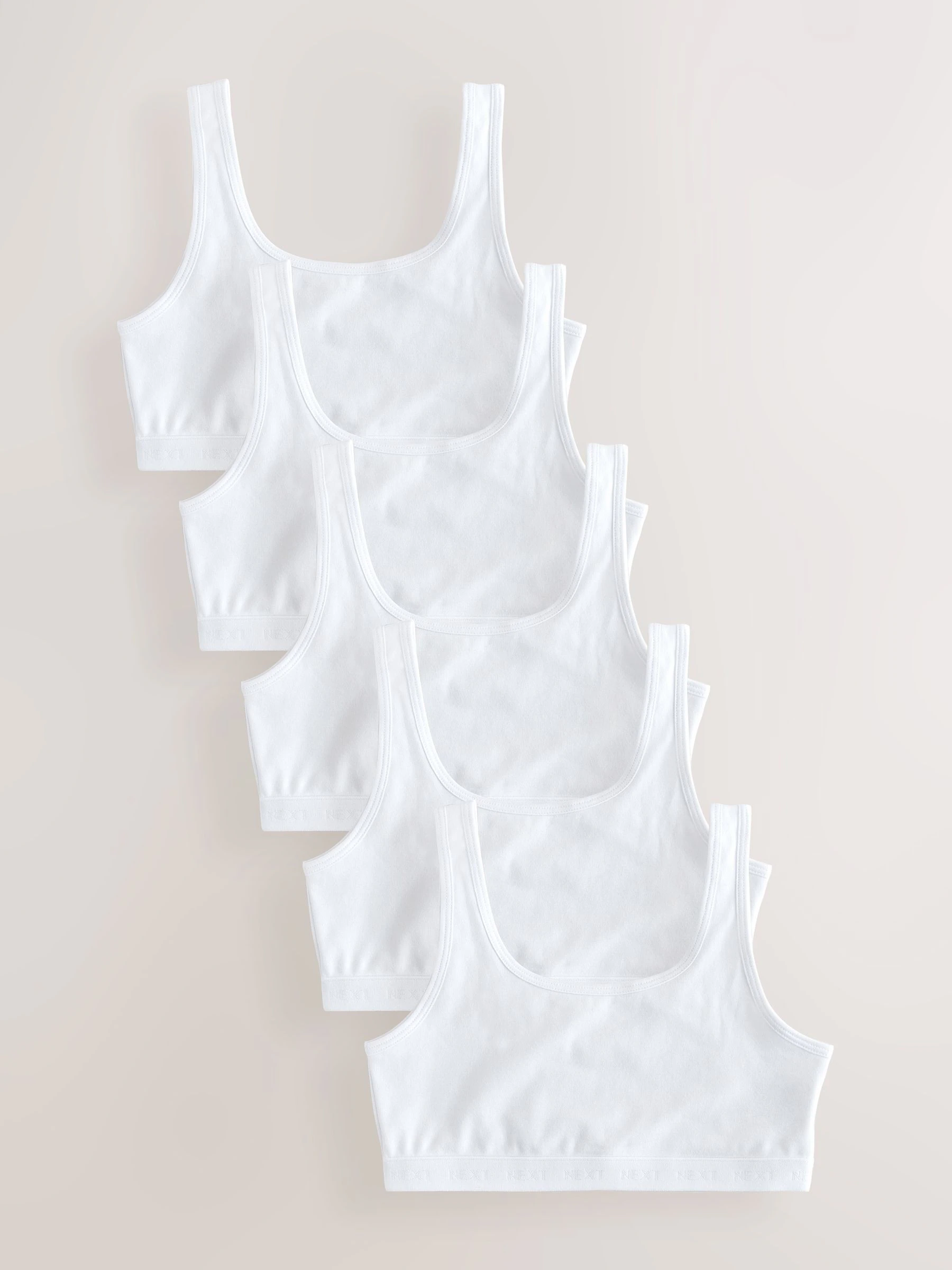 Wit - Crop top met ronde hals (5-16jr)