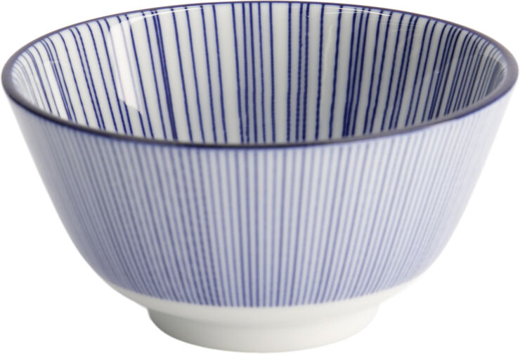 Tokyo Design Studio Nippon Blue Rice Bowl 12x6. 4cm Lines Blue/white