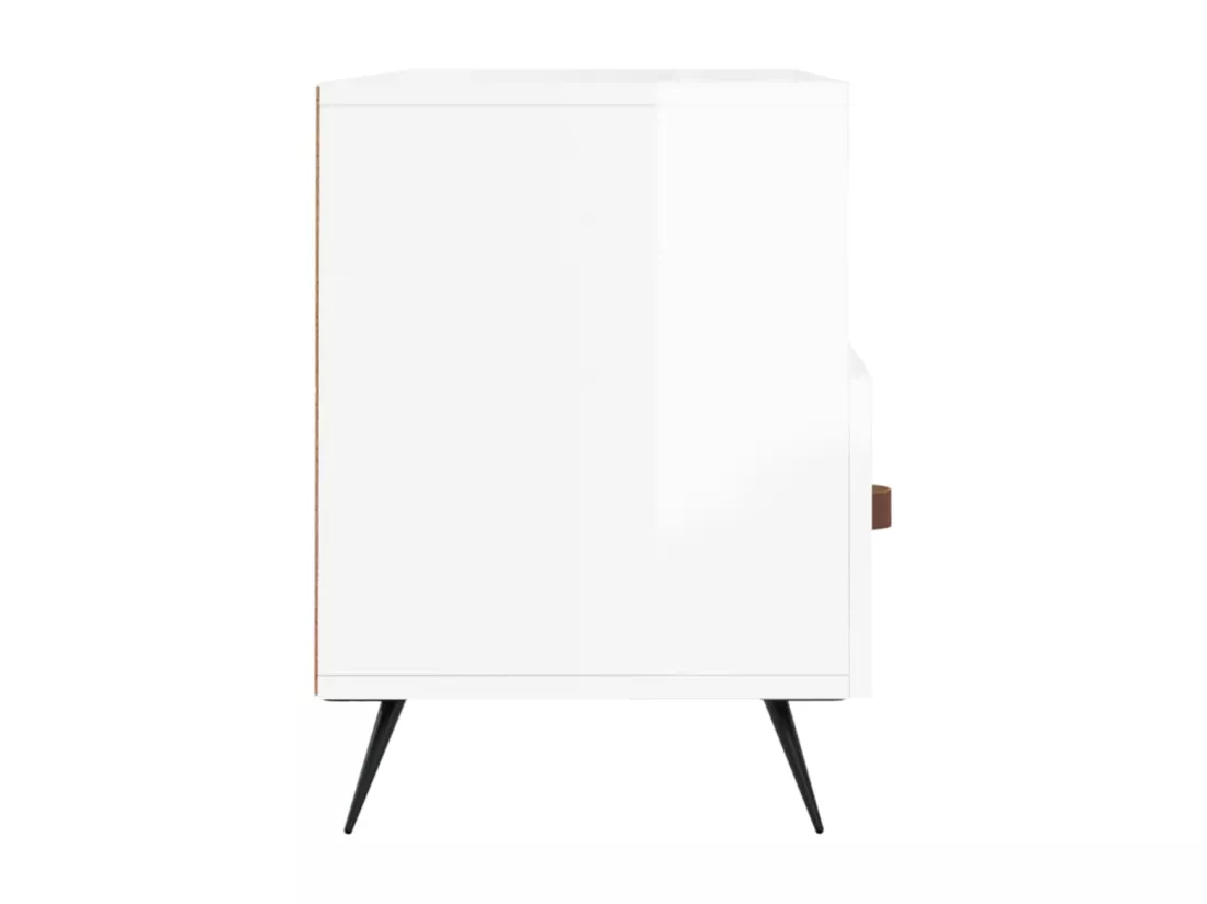 Meuble TV Blanc brillant 102x36x50 cm Bois d'ingénierie