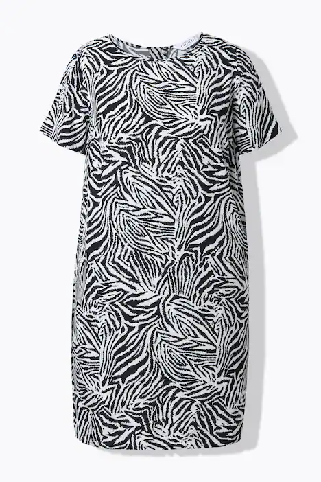 Kleid, Straight Shape, Zebra, schwarz