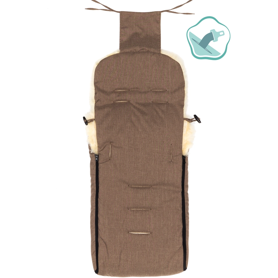 fillikid Winterfußsack Jarvis Lammfell braun melange