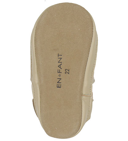 En Fant Leder-Krabbelschuhe - Applikation - White Pepper m. Bien