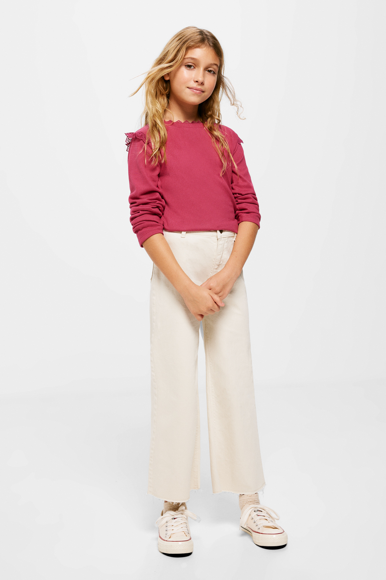 Camiseta suíça bordada para meninas