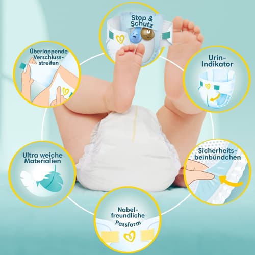 Pampers Premium Protection Windeln Gr.2, Monatsbox, 4 - 8 Kg