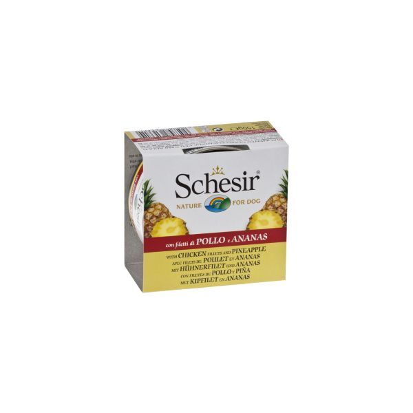 Ração Húmida Schesir Nature Chicken & Pineapple Wet Dog 150g