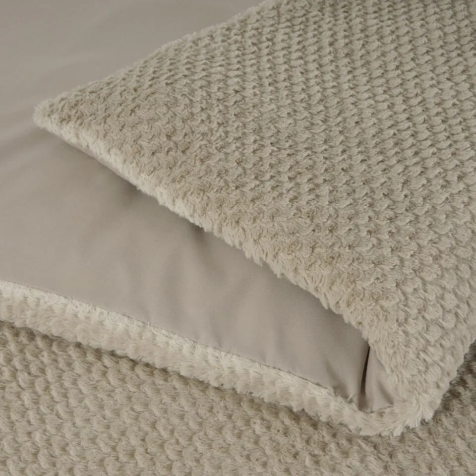 Dekbedovertrek Fur Teddy 140x220 – Fluweelzacht & Knus Design – Taupe