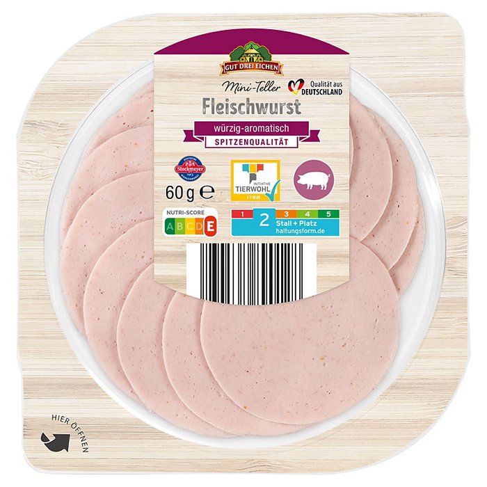 GUT DREI EICHEN Mini Teller 60 g, Fleischwurst