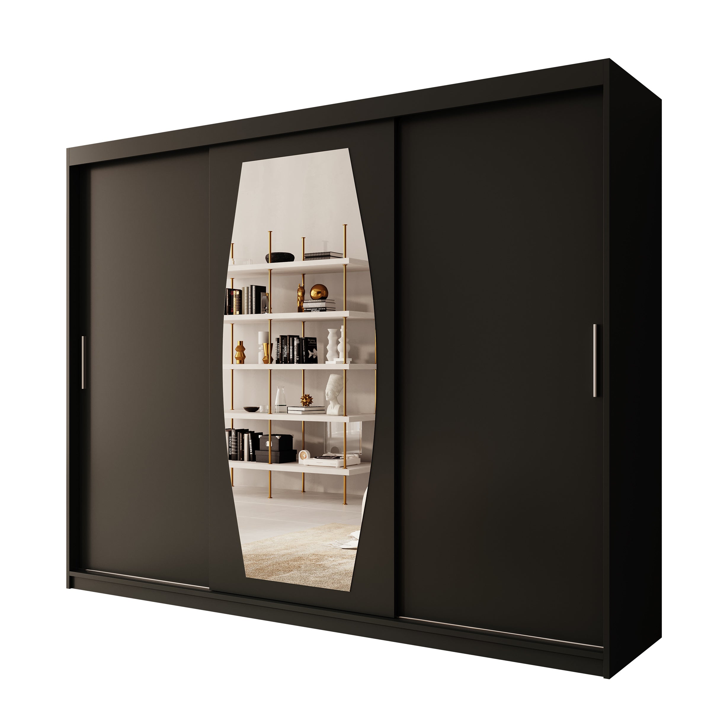 Azai - Kledingkast met schuifdeuren - Zwart - 250x62x200 cm