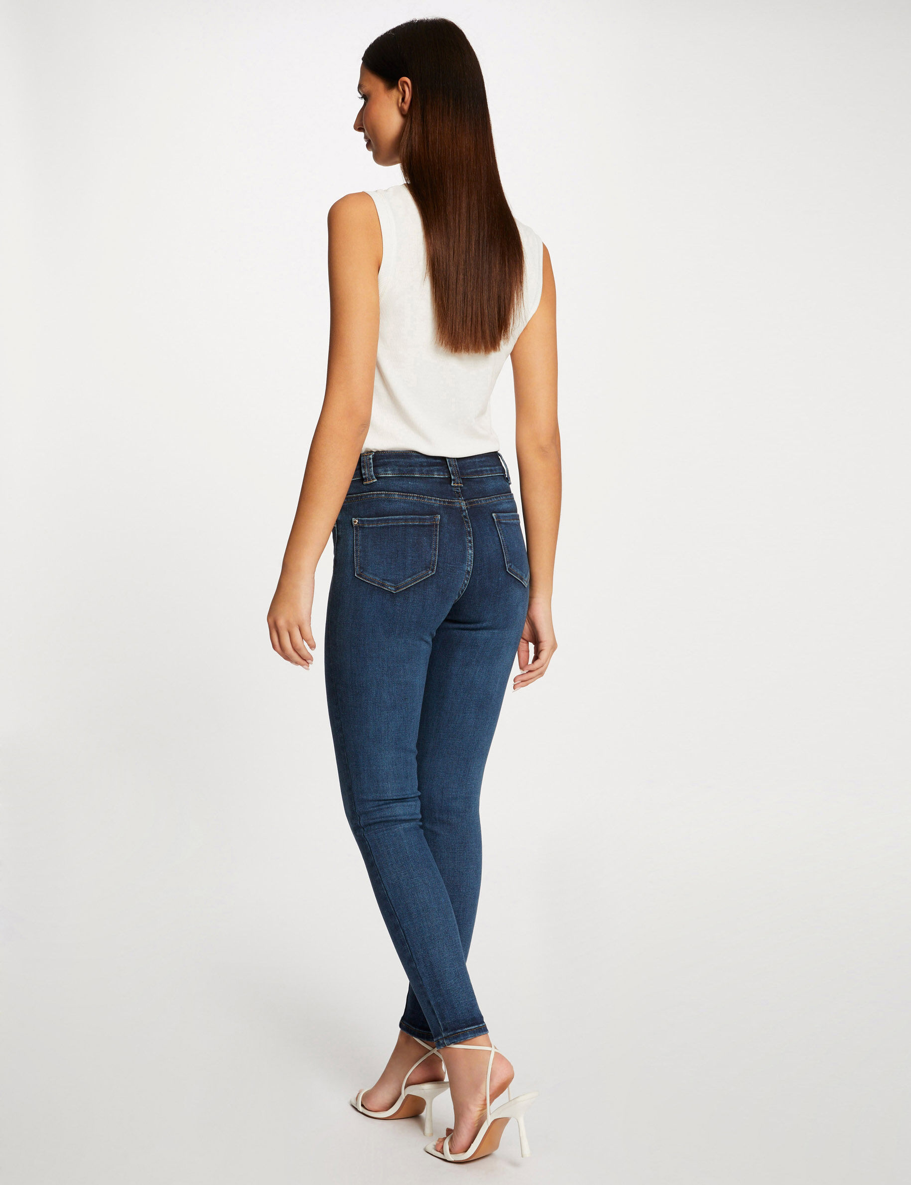 Jeans slim avec boutonnage jean stone femme - jean_stone