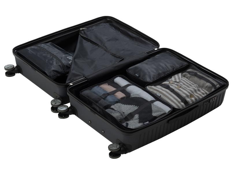 KOOR Kleiderbeutel Set Reesa, 4-teilig, Schwarz Packhilfe-Set für Ordnung im Koffer