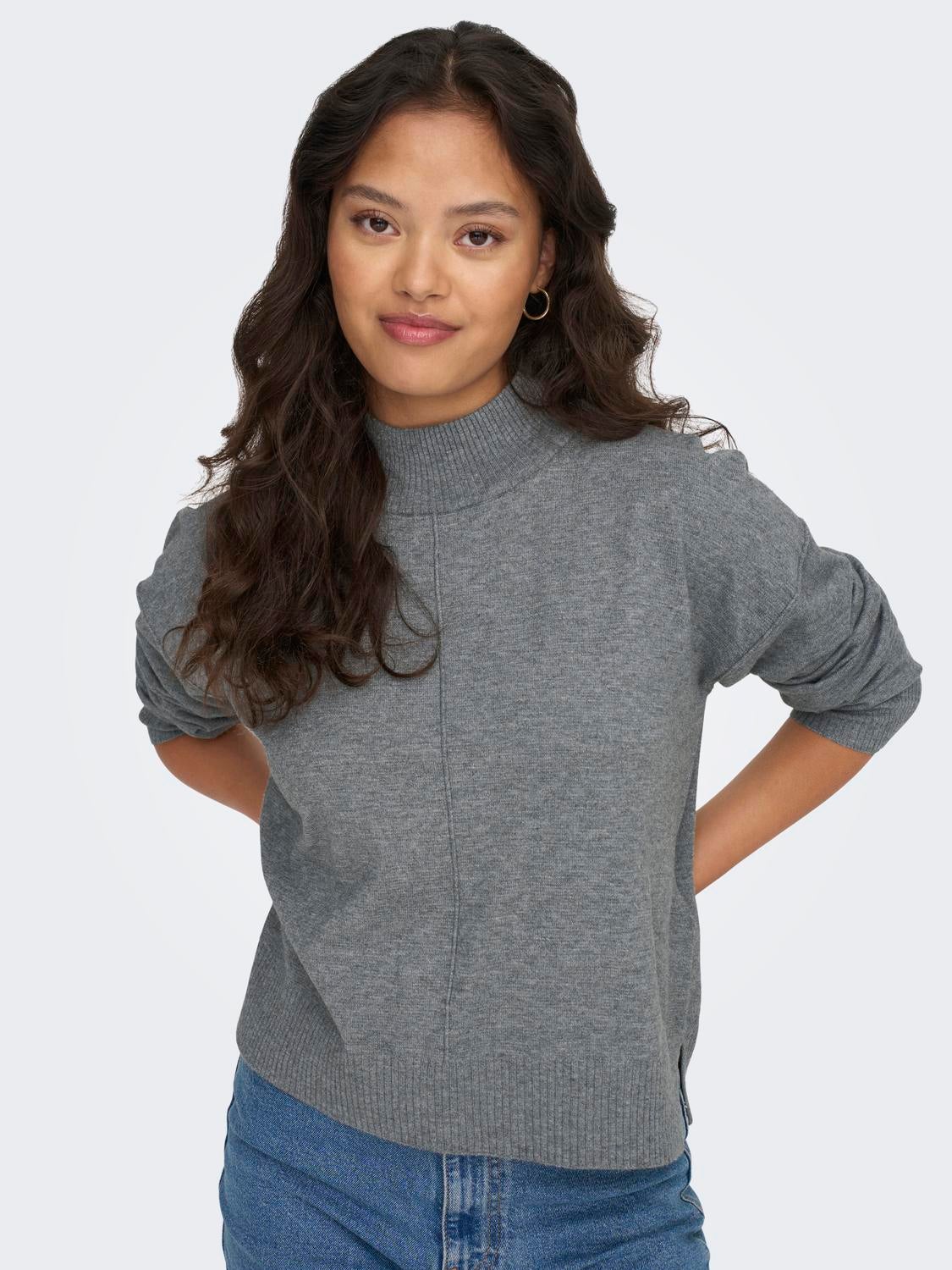 JDYPRIME Strickpullover Medium Grey Melange