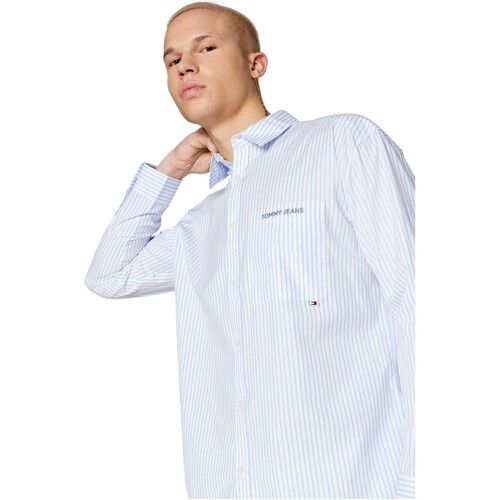 Tommy Jeans - CAMISA CLASICA RAYAS HOMBRE DM0DM18956 Azul