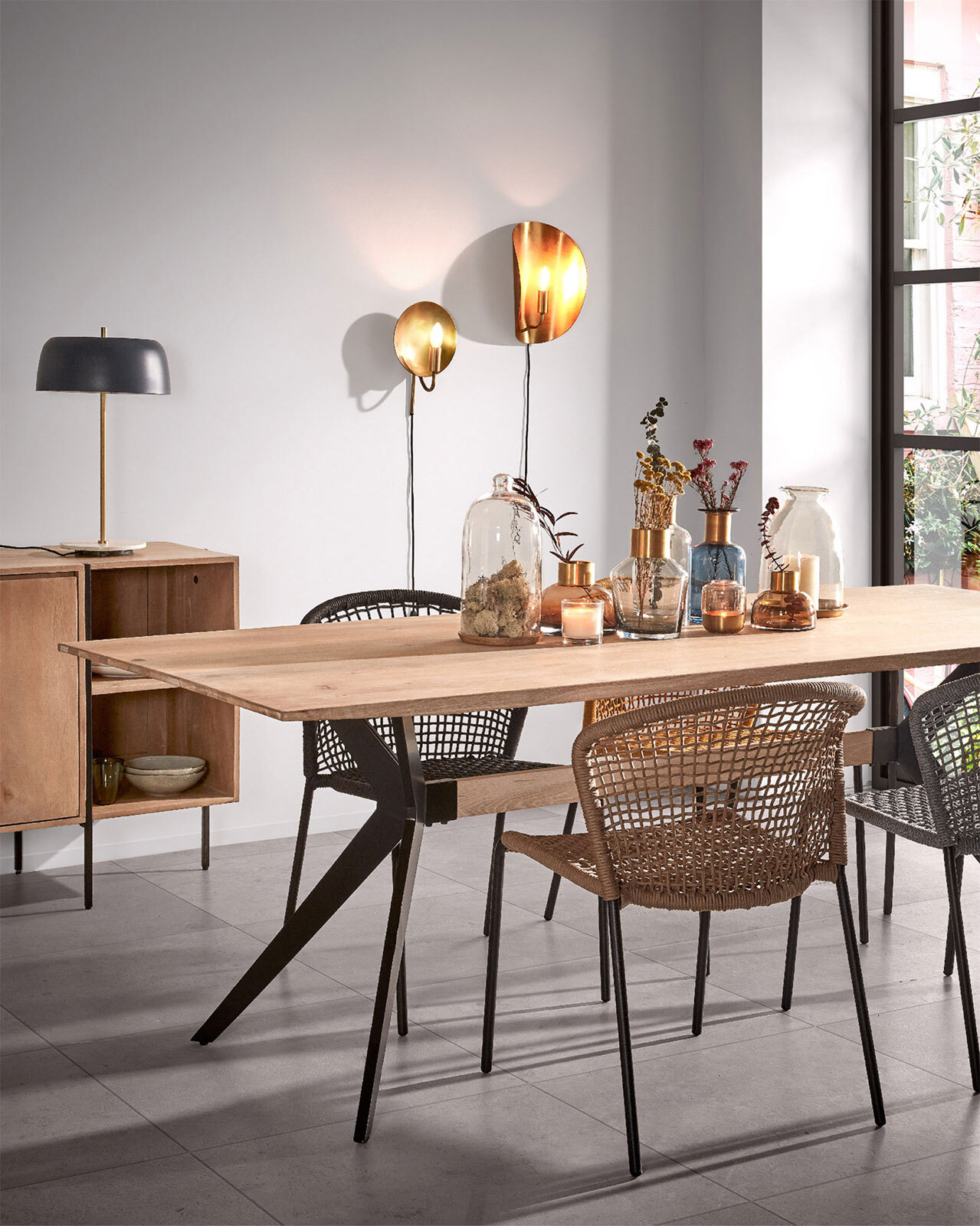Kave Home Esstisch AMELIE 90 x 160 cm Eiche hell massiv