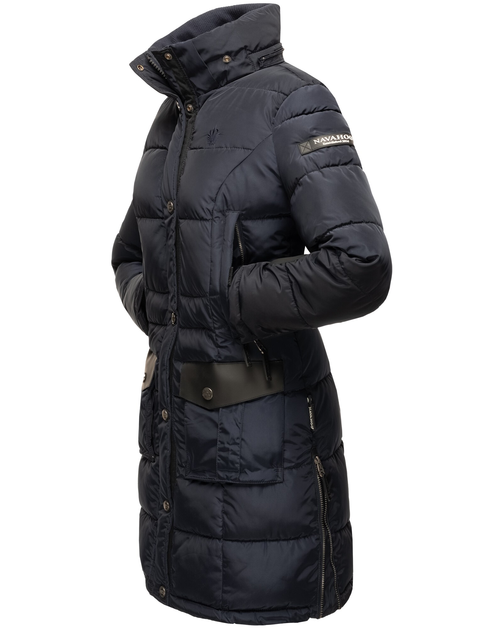 NAVAHOO Damen Stylischer Steppmantel Winter Parka mit edlem Fellimitat Sinja