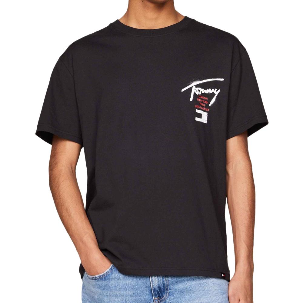 Tommy Hilfiger T-shirt Noir Homme Tommy Hilfiger Graffiti