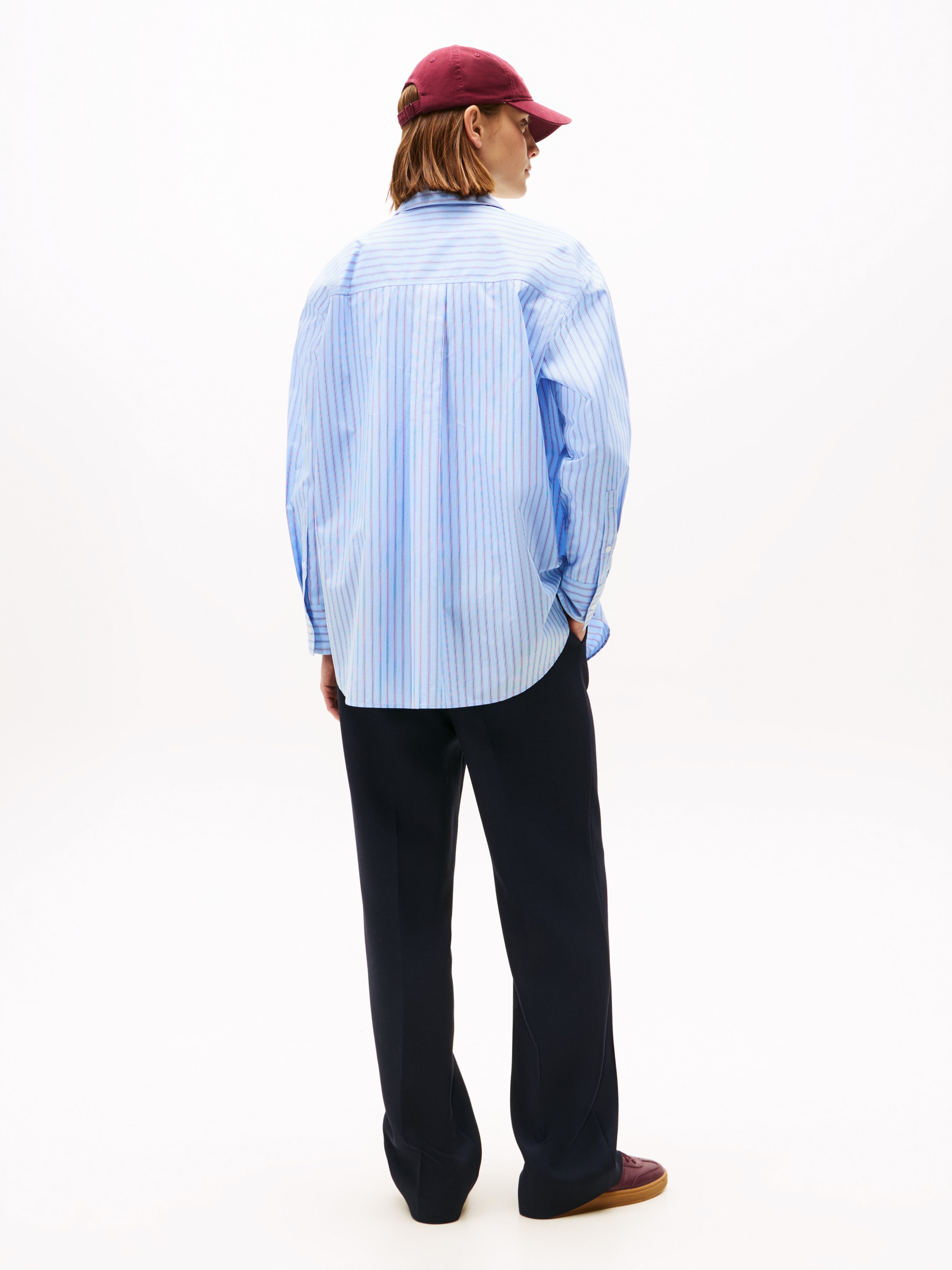 Tommy Hilfiger Hemdbluse »ESS POPLIN EASY FIT SHIRT«, mit abgerundetem Saum