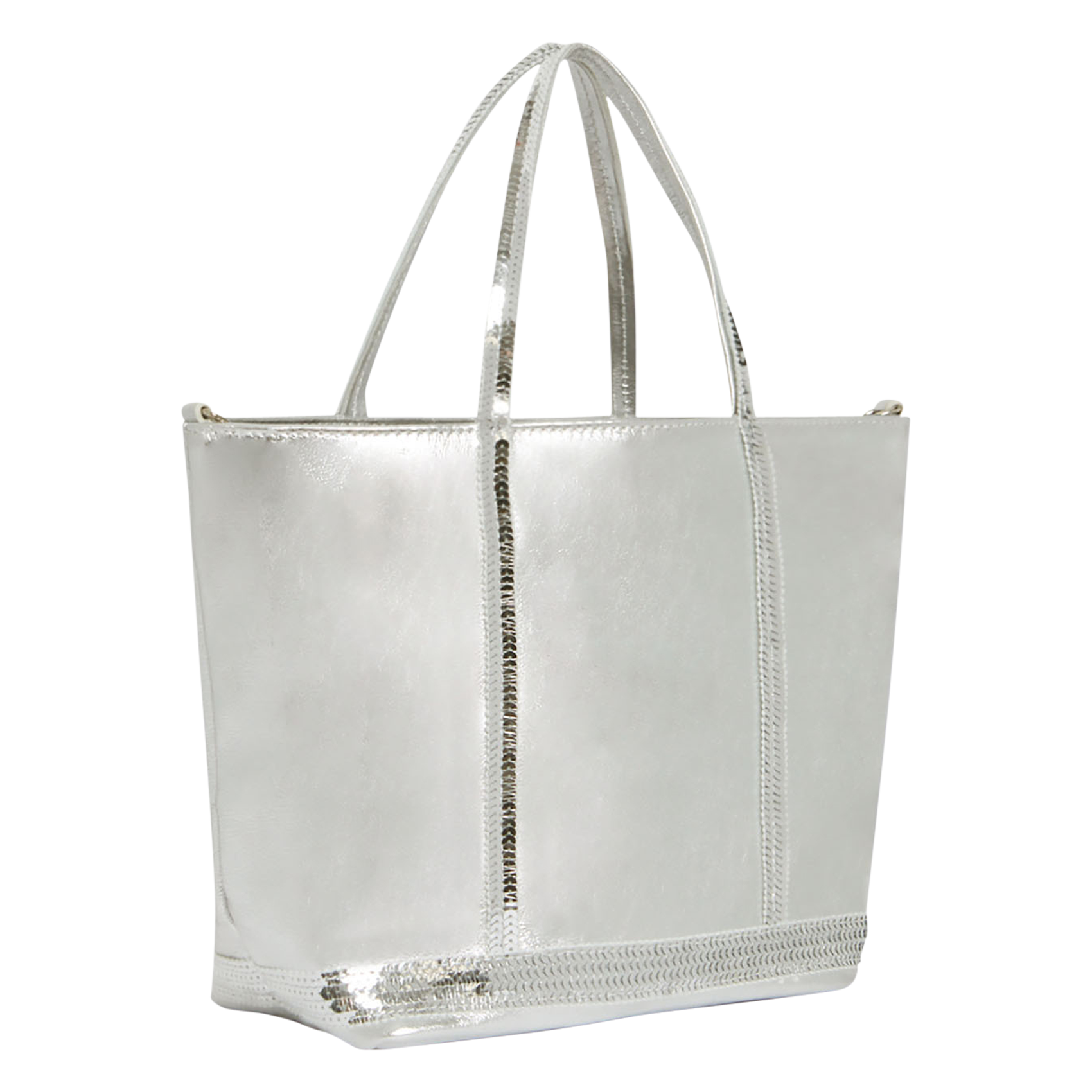 CABAS S- Cabas S bandoulière en cuir | Gris